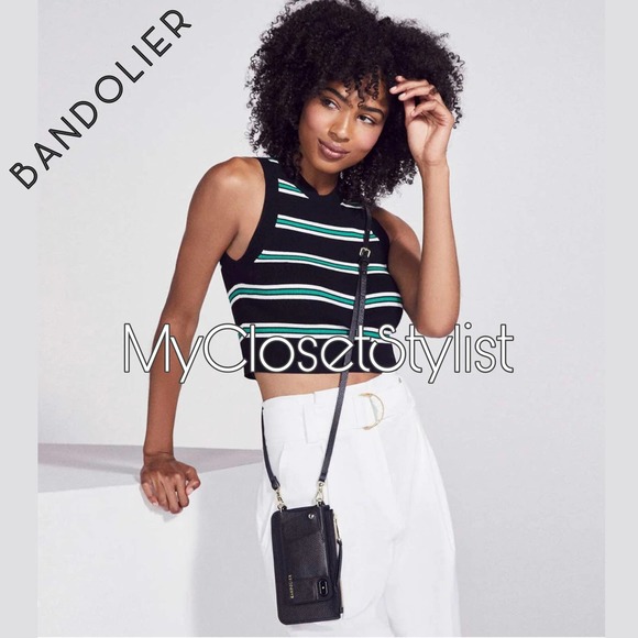 Bandolier Handbags - BANDOLIER Black Leather Zip Pouch Crossbody Purse! Gold Zipper ADJUSTABLE STRAP